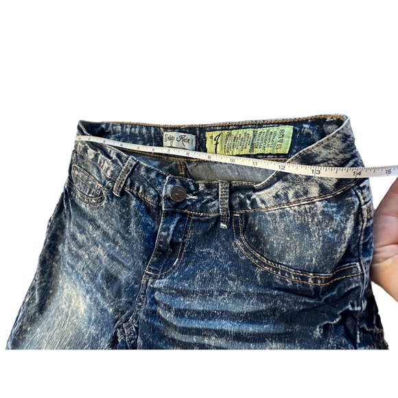 Indigo Rein Jeans Bleach Wash Blue Denim Jeans Stretchy Skinny Low Rise Y2K - Picture 4 of 10